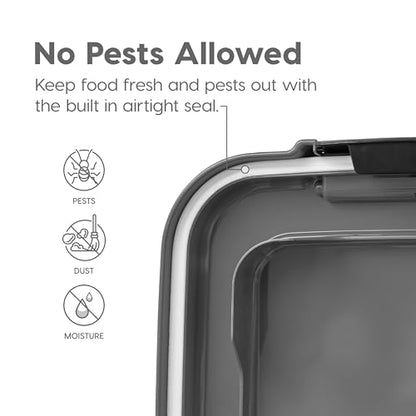 IRIS USA Dog Food Storage Container, Up to 30+11 lbs, Dark Gray - color: Dark Gray