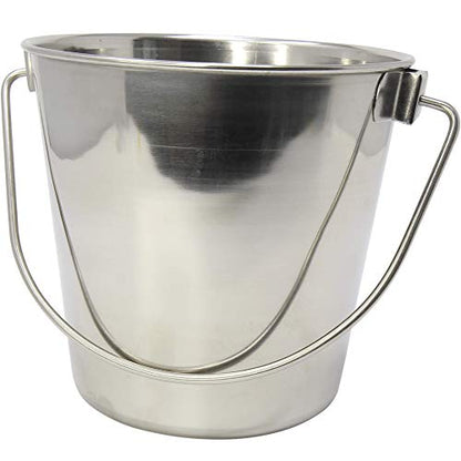 800100 2 Quart Stainless Steel Pail Bonka Bird Toys Durable Shiny Pets Food Water Liquid Treat Feed - size: (2) Quart