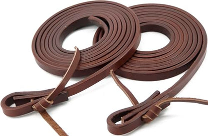 Jeereal Extra Heavy Harness Split Reins, Heavy Oil Weighted,Broken in,1/2" Width Supple Working Tack Western Horse Leather Reins - size: 1/2" x 7'