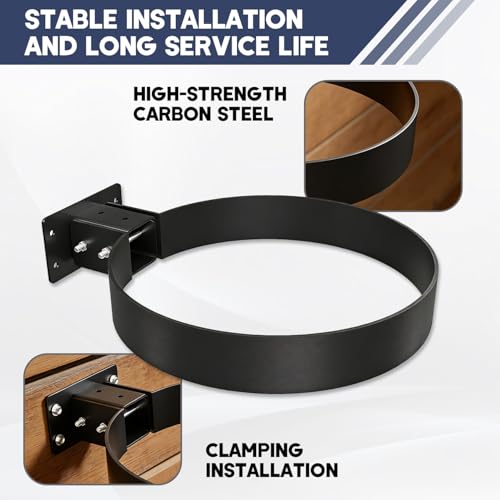 5 Gallon Bucket Holder, Feed Bucket Bracket, Wall-Mounted Installation | 5 Gallon Bucket Mount, Suitable for Stables, Fences, Garages, Black, 1 PCS