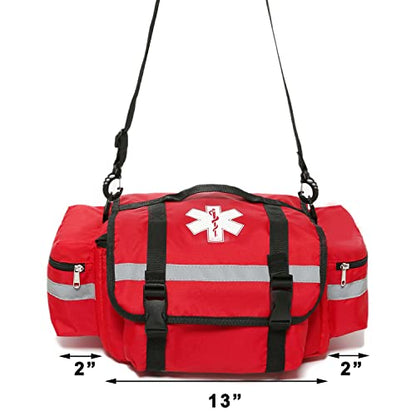First Aid Bag Empty Trauma Medical Bag for Emergency First Responder Bag Organizer EMS/EMT Shoulder Carry Bag 13"x9"x7"