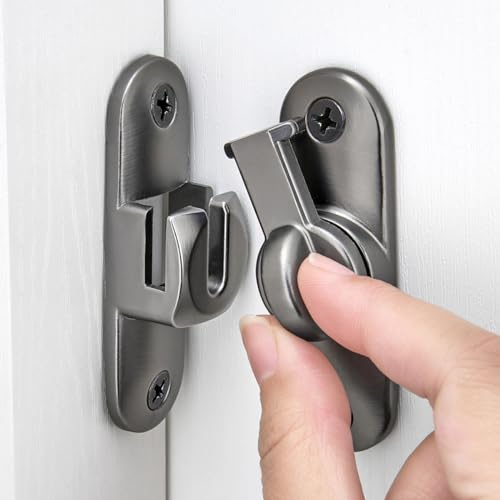 Grey 90/180 Degree Barn Door Latches,Flip Gate Lock - color: Gray