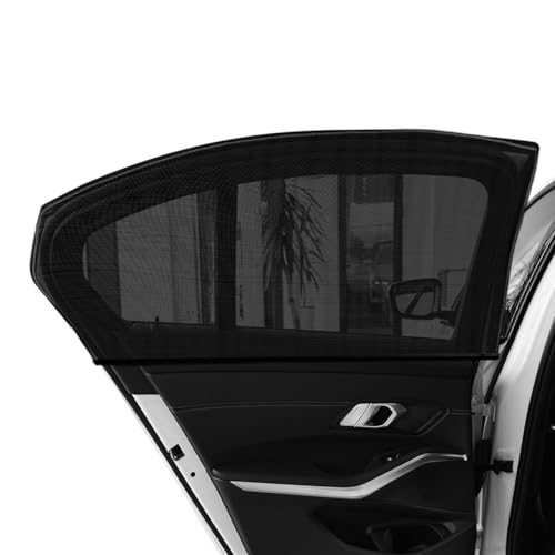 2 PCS Car Window Shades, Stretchy Mesh Front Rear Side Window Sun Shades for Heat Block UV Protection, Universal Breathable SUV Window Screen Covers to Keep Your Cars Cool (Car, Rear) - color: Car, size: 2 PCS (Rear)