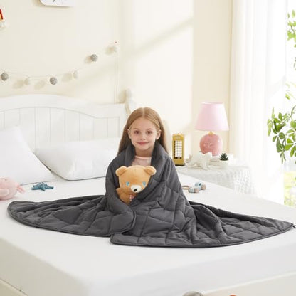 L'AGRATY Weighted Blanket - 36"x48" 3lbs Microfiber Material with Glass Beads Small Blanket for All-Season Summer Fall Winter Soft Thick - color: 01-dark Grey, size: 36" x 48" | 3lbs