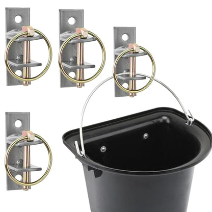 4 Pcs Water Bucket Hook with Pin Heavy Duty Wall Mounted Equestrian Bucket Hooks Hangers for Horse Stall Stable Barn