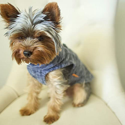 Gooby Zip-Up Fleece Dog Sweater, Gray Wash, Small - color: Gray Wash, size: Small chest (~13.5")