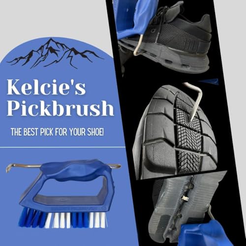 Kelcie's Handheld Shoe Cleaning Brush with Pick for Cleaning Mud Off Shoes in Minutes - Boot Brush & Cleat Cleaner for Golf, Soccer & Other Outdoor Footwear - Heavy-Duty Stiff Bristles Boot Scrubber