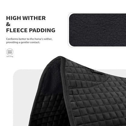 Tackmore All-Purpose Square Quilted Western Saddle Pad, Horse Saddle Pad - color: Black