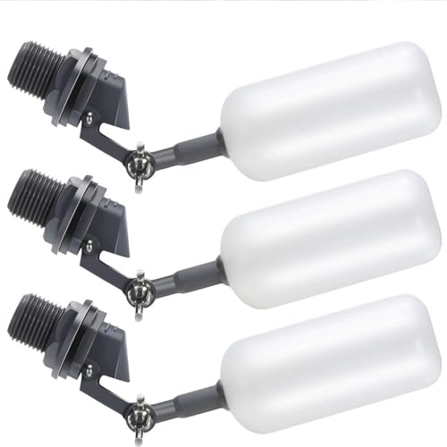 Blulu 3 Pack Float Valve 1/2 Inch Automatic Fill Float Valve, Dark Gray - color: Dark Gray