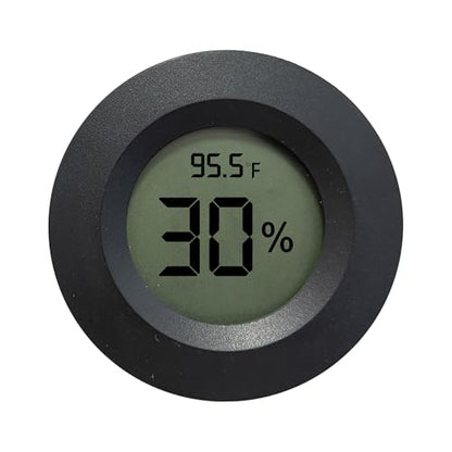 SunGrow Reptile Thermometer with Hygrometer with Digital Display, Accurate Temperature, Humidity Gauge for Snake and Lizard Tanks, Round Clear LCD, Black, 1.8”x1.8”x0.6” - style: Hygrometer Type