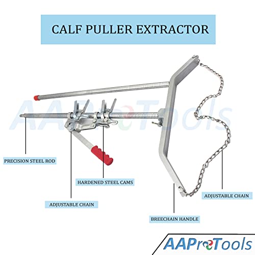 Durable Baby Cow delivery Apparatus Calf Puller & (1pc) OB Handle, (1pc) Chain 30" Veterinary Instruments for Dairy Farm