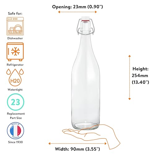 Le Parfait Swing Top Bottle 1L (32oz), Airtight Lid, Pack of 3 - color: 32oz (Set/3)