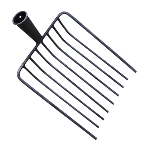 Steel Pitchfork Replacement Head Agricultural Manure Fork Versatile Garden Accessory Stall Shaving Fork for Road Maintenance, 9 Teeth - color: 9 Teeth