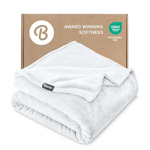 Bare Home Fleece Blanket Luxury Microplush (Full/Queen, White) - color: 01 - White, size: Full/Queen