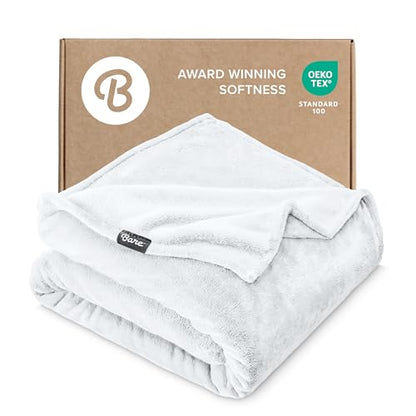 Bare Home Fleece Blanket Luxury Microplush (Full/Queen, White) - color: 01 - White, size: Full/Queen