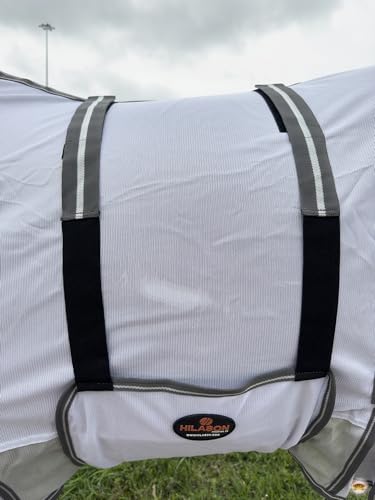 Hilason 66" - 84" UV Protect Mesh Bug Mosquito Summer Fly Sheet - color: White/Gray, size: 66 In