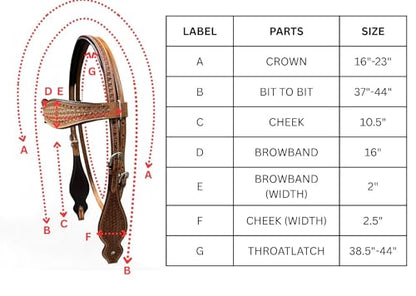 Majestic Ally Tooled Leather Western Headstall & Breast Collar Set – Handcrafted Leather, Classic Western Tack, Multiple Styles & Designs - style: 1007-NAT
