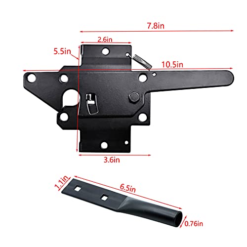 Heavy Duty Self-Locking Post Mount Automatic Gravity Lever Gate Latch for Wooden Fence with Fasteners - Black Finishing Steel Gate Latch to Secure Pool/Yard/Garden