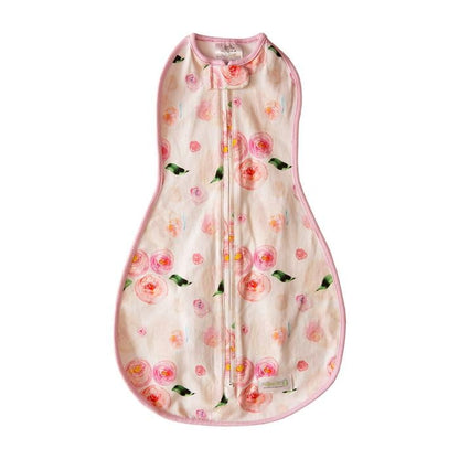 Woombie Grow with Me Baby Swaddle, Convertible Swaddle Fits Babies 0-9 Months, Expands to Wearable Blanket for Babies up to 18 Months, Watercolor Roses - color: Watercolor Roses, style: Grow With Me