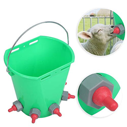 HL MP69 8L Five-Mouth Lamb Milk Feeder Bucket for Sheep Goat | Plastic multi-nipple high capacity feeding pail, suitable for goat, sheep and other livestock nursing feeding