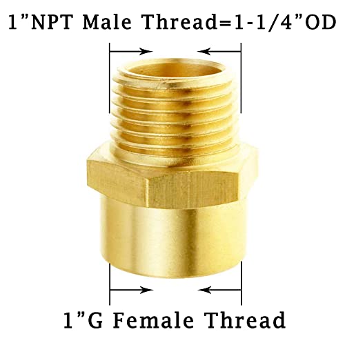 Joywayus 1" Thread Float Ball Valve and Brass Pipe Connector Floating Ball-cock Tank Ballcock Fittings Automatic Water Level Control Switch 2PCS - size: 1 inch (Pack of 2)
