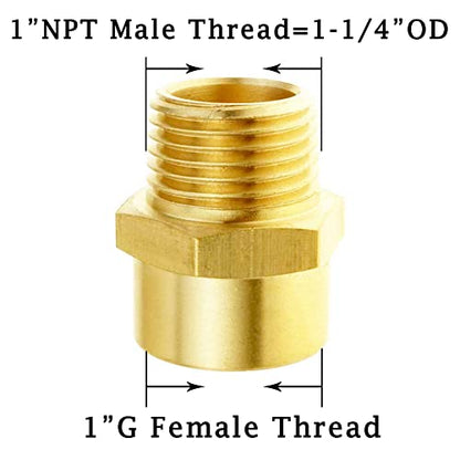 Joywayus 1" Thread Float Ball Valve and Brass Pipe Connector Floating Ball-cock Tank Ballcock Fittings Automatic Water Level Control Switch 2PCS - size: 1 inch (Pack of 2)