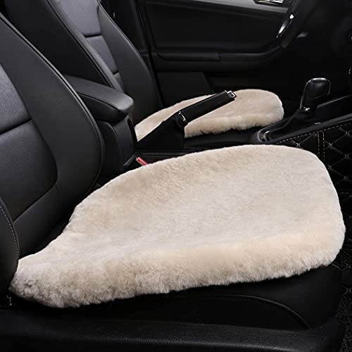 OGLAND 2 Pack Fuzzy Sheepskin Car Seat Covers for Soft Fur Wool Cushions - color: Pearl