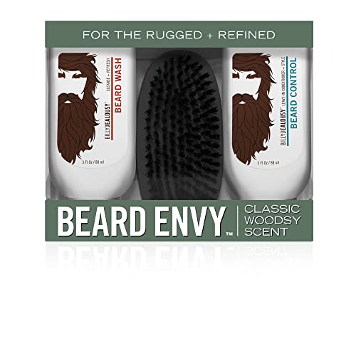 Billy Jealousy Beard Envy Facial Hair Refining Kit with Beard Wash Facial Hair Control and Boar Bristle Brush for Clean, Hydrated, Soft, Tamed Unruly Mane - style: Original