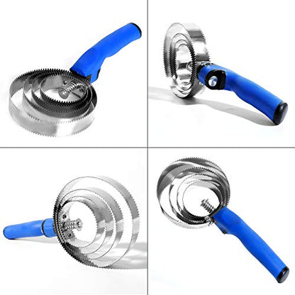 BOTH WINNERS Reversible Stainless Steel Curry Comb with Soft Touch Grip (Blue) - color: Royal Blue