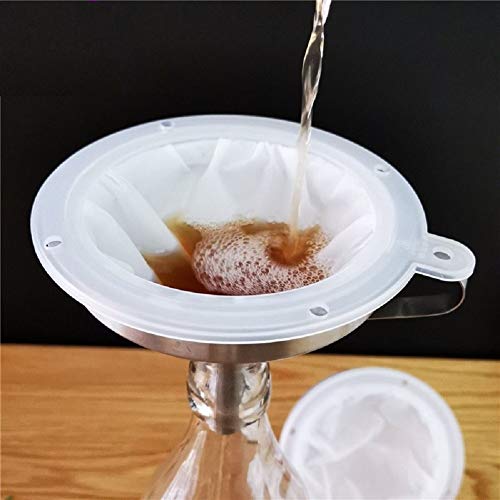 5-Inch Stainless Steel Funnel with Fine Mesh Strainer, 200 Mesh Cooking Oil Filter