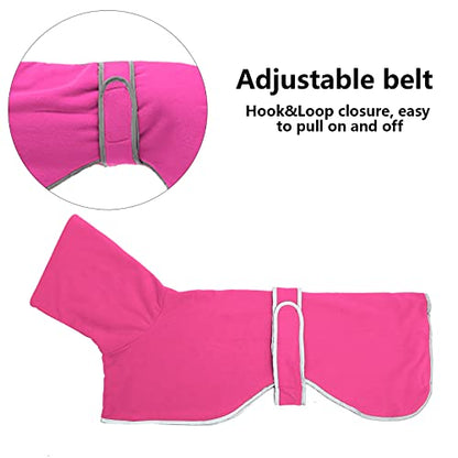 Greyhounds Lurchers Whippets Dog Coats with Reflective Stripe Dog Winter Coat Jacket Fleece Adjustable Band - Pink - XL - color: Pink, size: X-Large (Length: 26"-27.5")