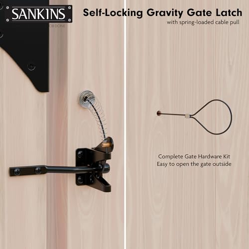 Anti Sag Gate Frame Kit Hardware, 90 Degree Right Angle Gate Hinges, Gate Fence Kit with Gate Latch for Wooden Fence, Driveway Gates, Corral Gates, Wood Windows