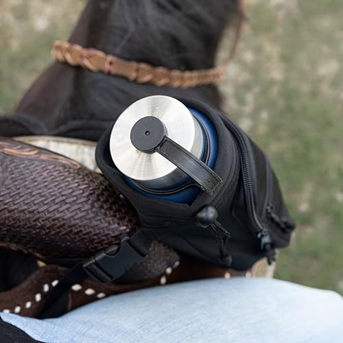 STARKENBURG COMPANY Horse Saddle Water Bottle Holder, Black Water Holder, Multi Pocket Horse Saddle Drink Holder up to 40oz, Horse Gifts, Horse Stuff Horse Tack
