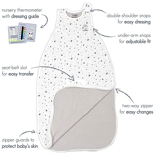 Woolino Ultimate Baby Sleep Sack – 4 Season Merino Wool Sleeping Bag, Organic Cotton Outer, Temp Regulating Blanket, Adjustable Sleep Sack Universal Size 2–24 Months - Palms - color: Palms
