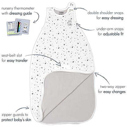 Woolino Ultimate Baby Sleep Sack – 4 Season Merino Wool Sleeping Bag, Organic Cotton Outer, Temp Regulating Blanket, Adjustable Sleep Sack Universal Size 2–24 Months - Palms - color: Palms