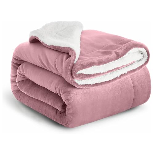 IR Imperial Rooms Twin Sherpa Blanket 60x80 Guest Bedroom Baby Pink - color: Baby Pink, size: Twin/Twin XL