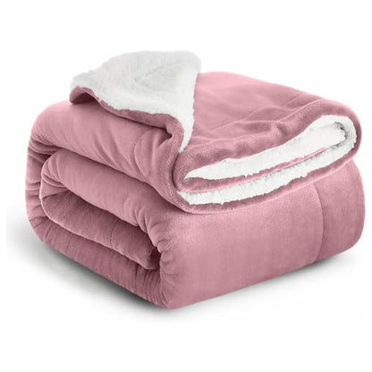 IR Imperial Rooms Twin Sherpa Blanket 60x80 Guest Bedroom Baby Pink - color: Baby Pink, size: Twin/Twin XL
