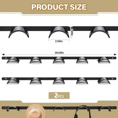 Aliceset 2 Pcs Horse Bridle Rack Wall Mount Metal 5 Spot Bridle Rack Horse Tack Organizer Rounded Tack Hook Space Saving Storage for Barn Room Halter Headstall Supplies Black