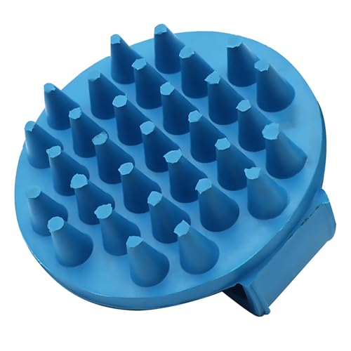 Grewal Equestrian Round Curry Comb with Handle (Royal Blue) - color: Royal Blue