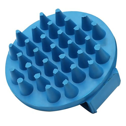 Grewal Equestrian Round Curry Comb with Handle (Royal Blue) - color: Royal Blue