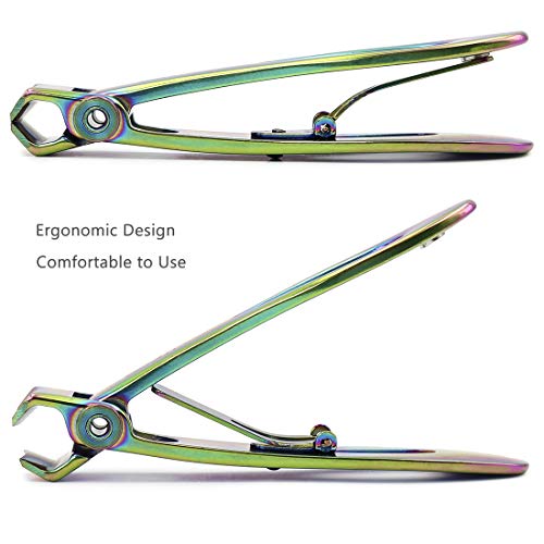 Ultra Wide Jaw Opening Nail Clippers Set, Toenail Clippers for Thick Nails, Heavy Duty Nail Cutter, Stainless Steel Toe Nail Clippers for Seniors, Men & Women Manicure,Pedicure,Big(Prismatic) - color: Prismatic