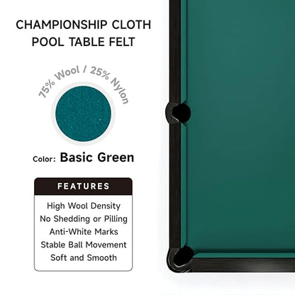 Championship - Invitational Felt w/Teflon - 7/8/9ft - color: Basic Green, size: 8ft