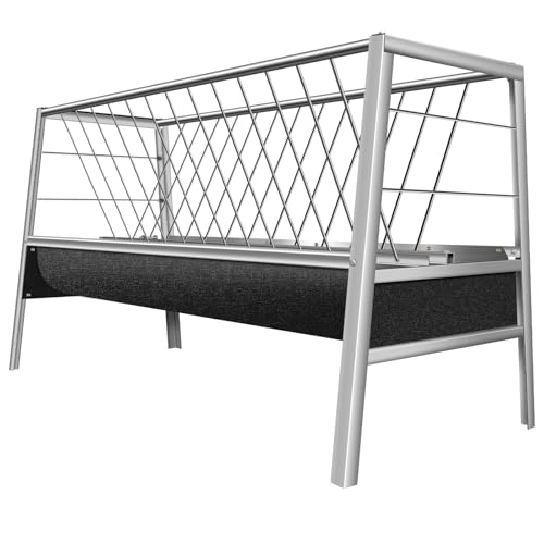 Goat Feeder, 92 Gallon Hay Feeder, Stainless Steel Livestock Hay Feeder, Sheep Feeder Trough for Barn or Outdoor Use, Free Returns! (2026 New) - style: Stainless Steel (2026 New)