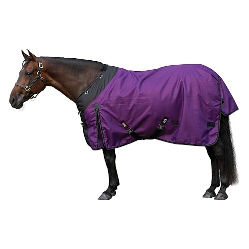 Classic II Surcingle Horse Turnout Blanket | Contour Collar | Horse Blankets for Winter Waterproof | 1200D Ripstop Durability | Winter Horse Blanket - color: Purple, size: Horse Size 66, style: Medium Weight (220 gm)