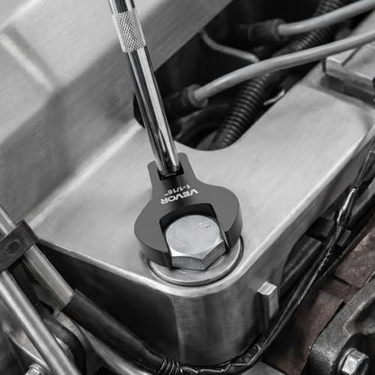 VEVOR Crowfoot Wrench Set, 1/2" Drive, 14-Piece SAE 1-1/16" to 2" Crows Foot Wrenches, with Storage Tray, Dual Size Markings on Tools and Tray, for Auto Maintenance or Repairs - size: 1/2" 14 PCS Black