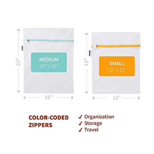 Mamlyn Mesh Laundry Bag for Delicates, Wash Bag for Underwear and Lingerie, Makeup Organizer Bag (3 Medium, 3 Small) - size: 3 Medium, 3 Small