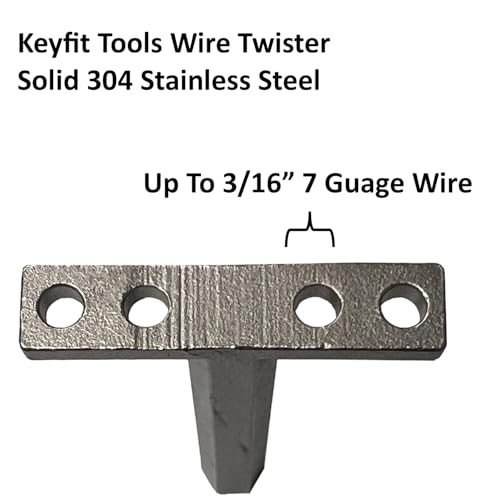Keyfit Tools Wire Twister Fence Wire Twisting Tool Drill Power Installation Chain Link Wire Rebar Tie Up To 3/16" 7 gauge Wire ~Professional Grade 416 Heat Treated Heavy Duty Stainless Steel