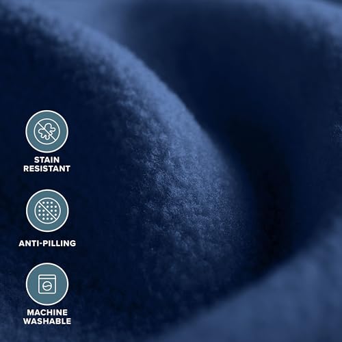 Bare Home Polar Fleece Blanket (Throw, Dark Blue) - color: 07 - Dark Blue, size: Throw