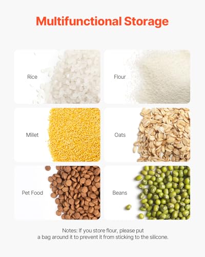 VEVOR Ingredient Bin with Scoop 21 Gallon, 400 Cup Rice Storage Container - size: 21 Gallon