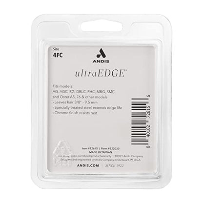 Andis 72625 UltraEdge Skip-Tooth Blade, Size 4, 3/8in Cut, Chrome | Fits Andis, Conair, Oster & Wahl detachable dog clippers, rockwell 65 hardness, rust-resistant - style: 4 Skip Tooth Blade (Pack of 1)
